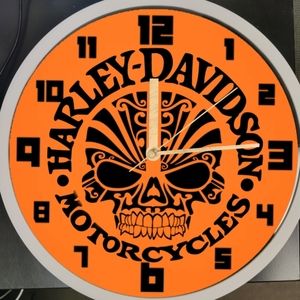 COPY - Harley Davidson black skull clock